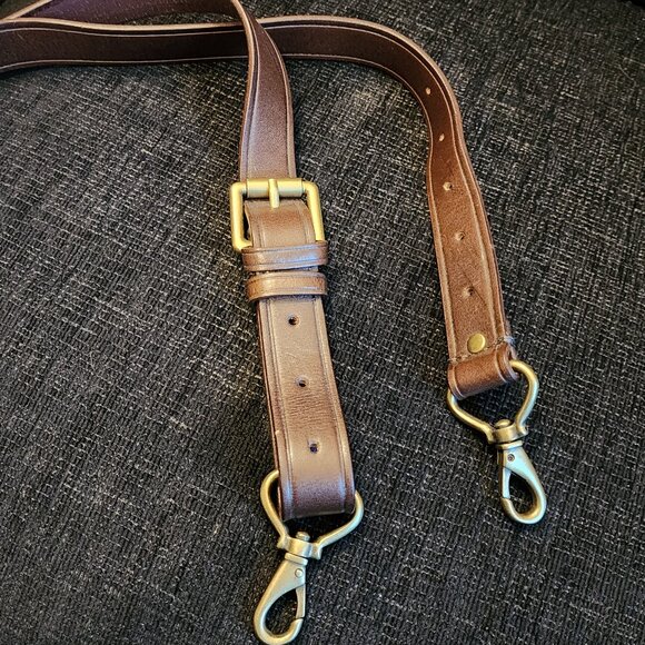 Cole Haan Soft Black Leather with Brown Trim Leather Crossbody Bag - Picture 8 of 11